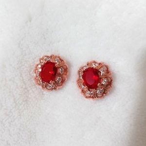 Rhinestone red earrings